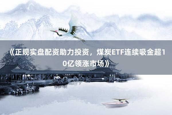 《正规实盘配资助力投资，煤炭ETF连续吸金超10亿领涨市场》