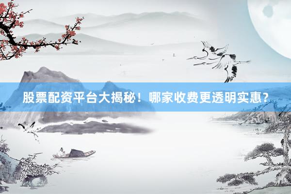 股票配资平台大揭秘！哪家收费更透明实惠？